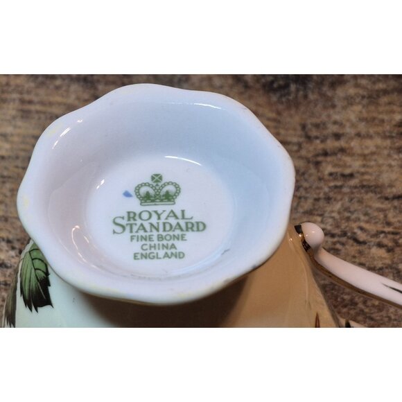 England Royal Standard Yellow Flower Teacup And Saucer Set Fine Bone China - Picture 5 of 7